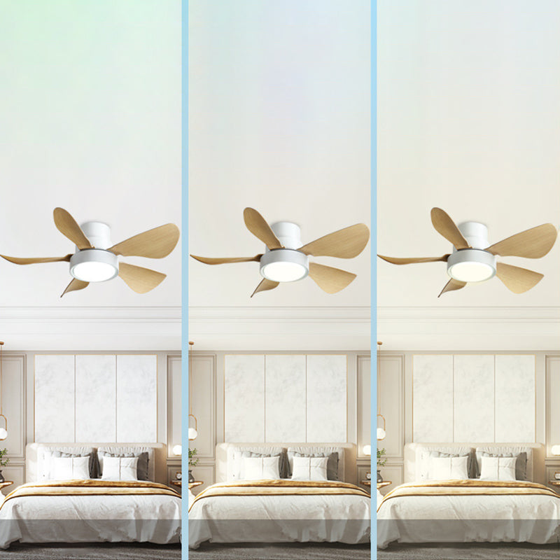 Wooden LED Ceiling Fan Light Fixture Modern Ceiling Lamp for Bedroom