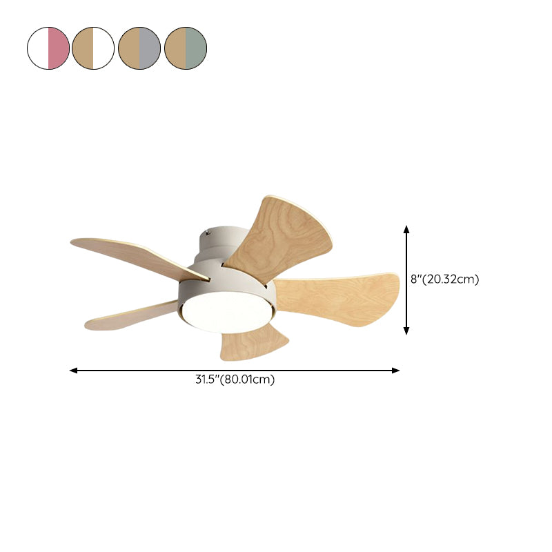 Wooden LED Ceiling Fan Light Fixture Modern Ceiling Lamp for Bedroom