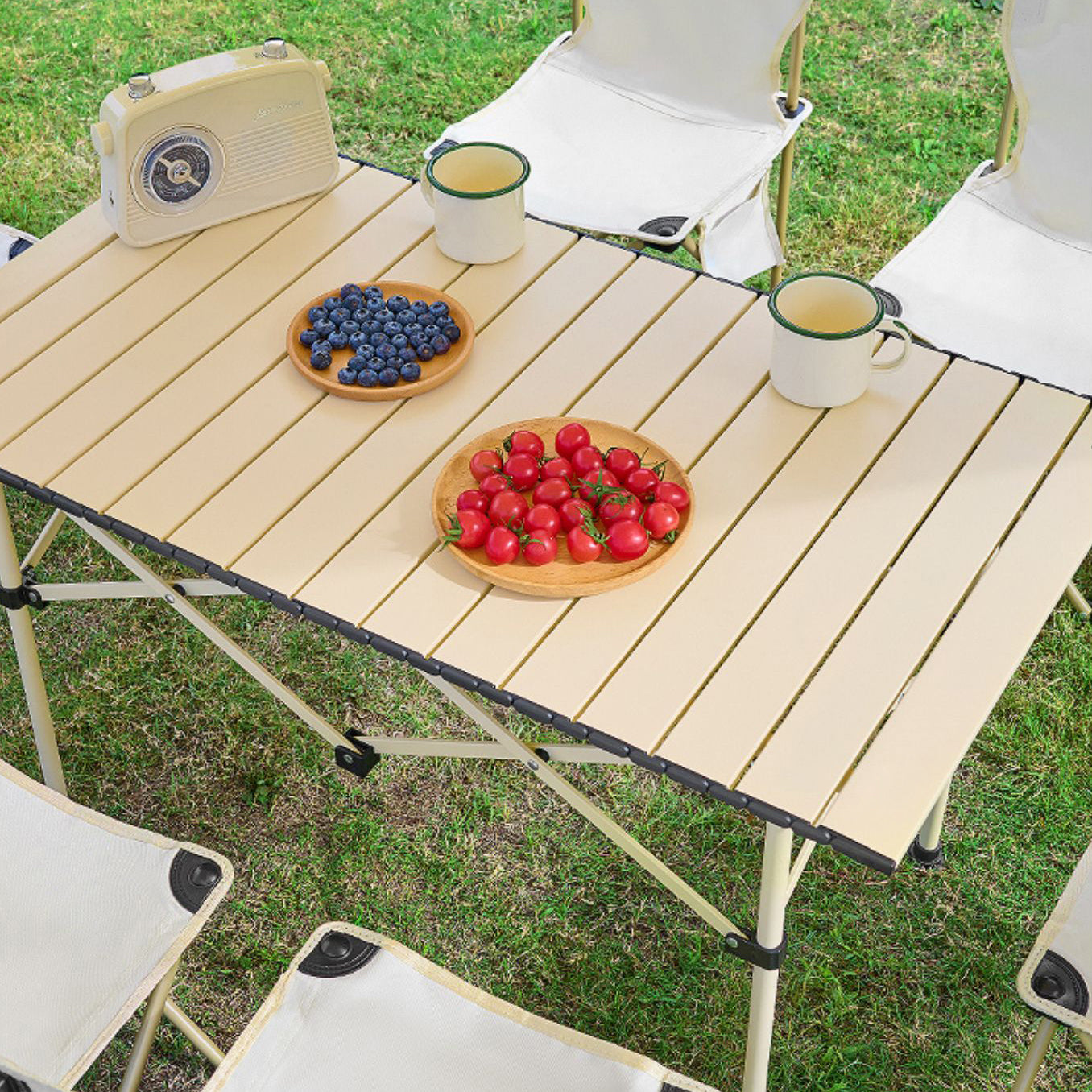 Steel Outdoor Folding Table Industrial UV Resistant Camping Table