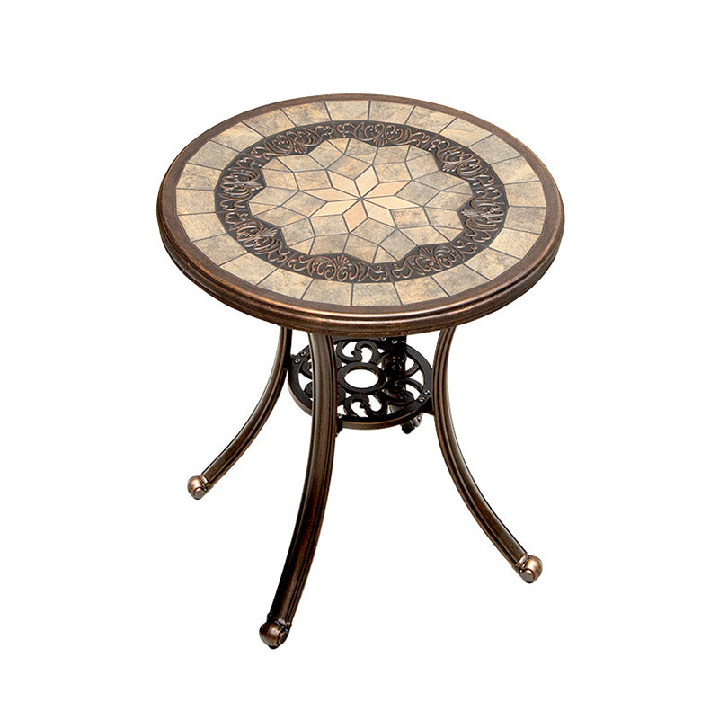 Aluminum Side Table Industrial Round Rust Resistant Patio Table