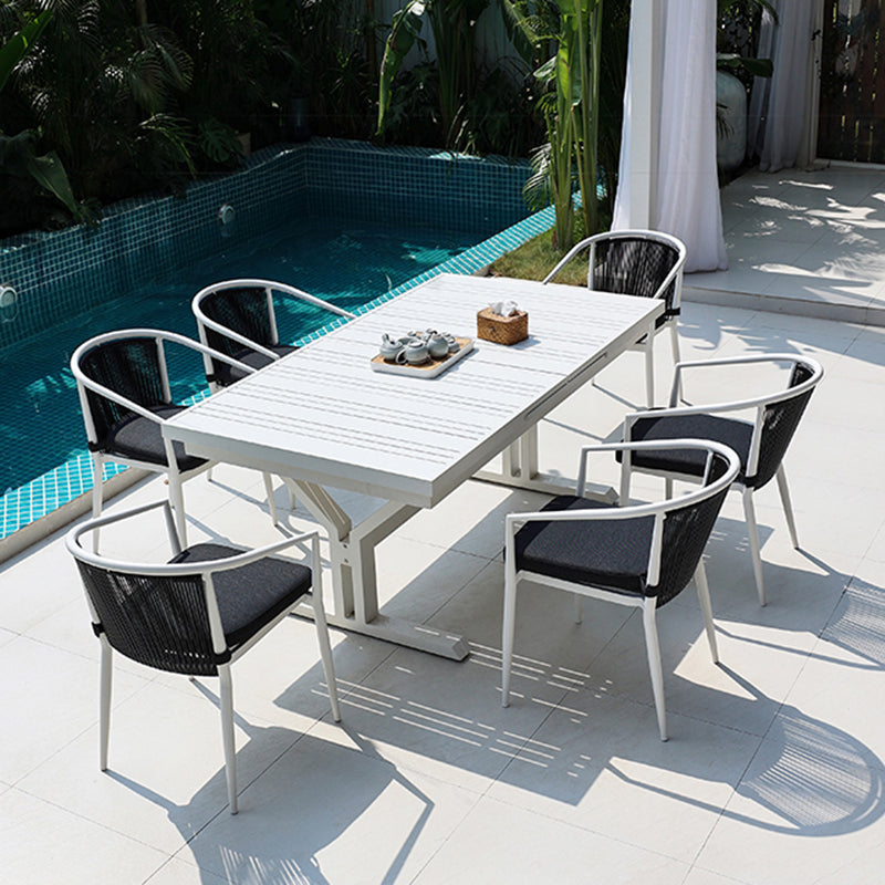 Modern Style Rectangle Courtyard Table Aluminium Outdoor Table