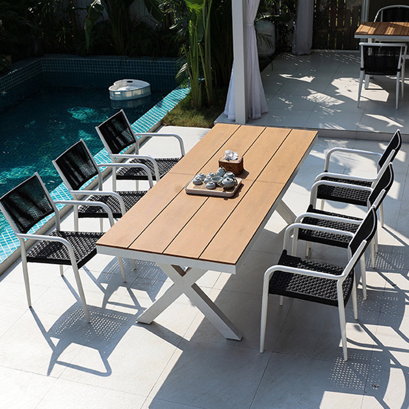 Modern Style Rectangle Courtyard Table Aluminium Outdoor Table