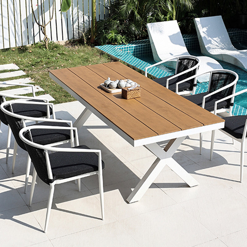 Modern Style Rectangle Courtyard Table Aluminium Outdoor Table