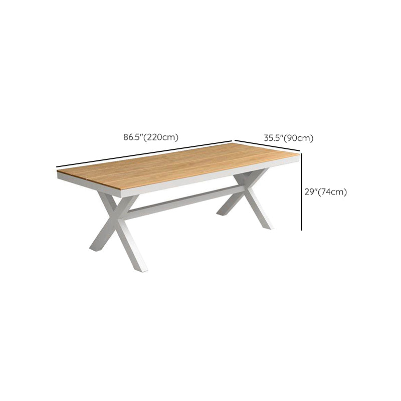 Modern Style Rectangle Courtyard Table Aluminium Outdoor Table