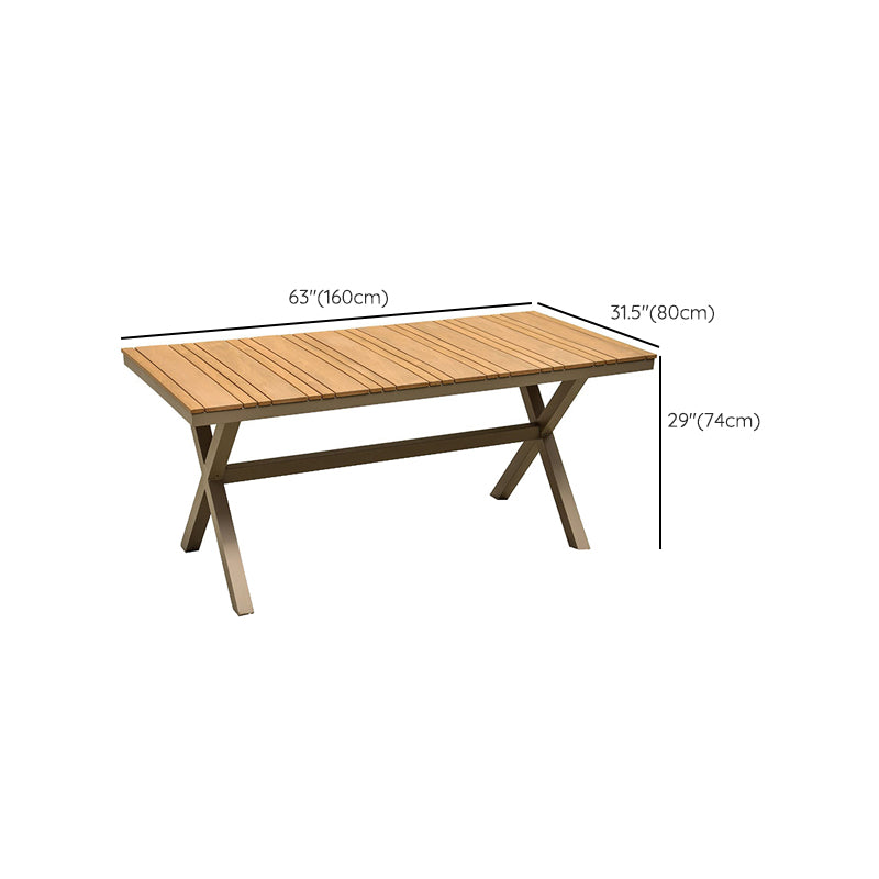 Modern Style Rectangle Courtyard Table Aluminium Outdoor Table