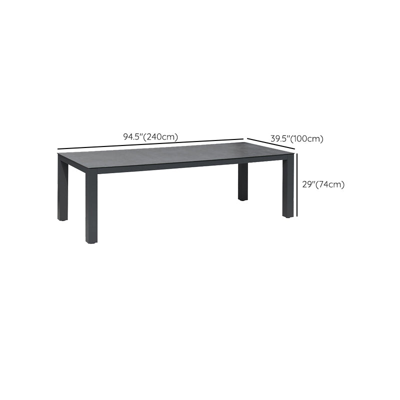 Modern Style Rectangle Courtyard Table Aluminium Outdoor Table