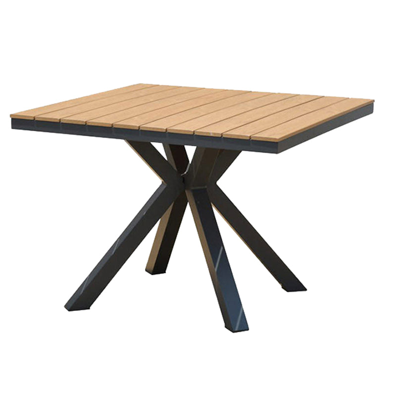 Modern Artificial Wood Courtyard Table Geometric Outdoor Table