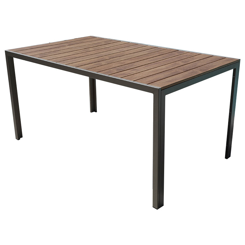 Modern Artificial Wood Courtyard Table Geometric Waterproof Outdoor Table