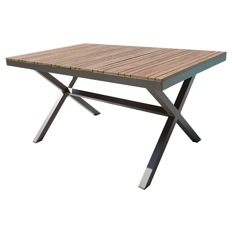 Modern Artificial Wood Courtyard Table Geometric Waterproof Outdoor Table