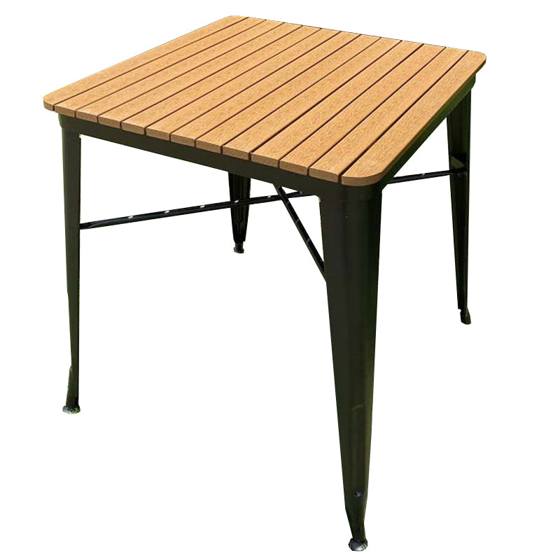 Modern Geometric Courtyard Table Artificial Wood Outdoor Table