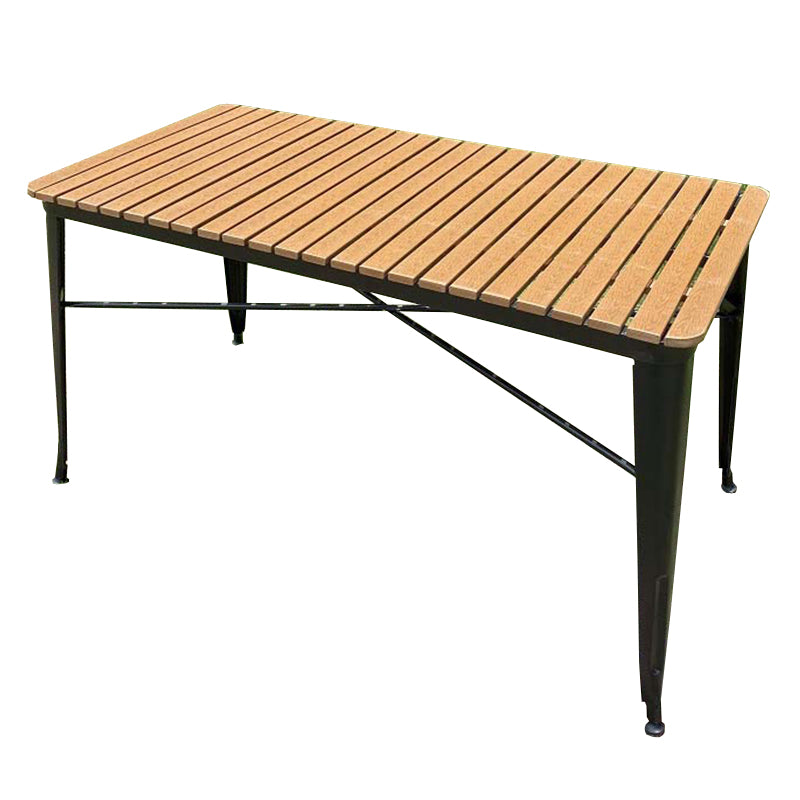 Modern Geometric Courtyard Table Artificial Wood Outdoor Table