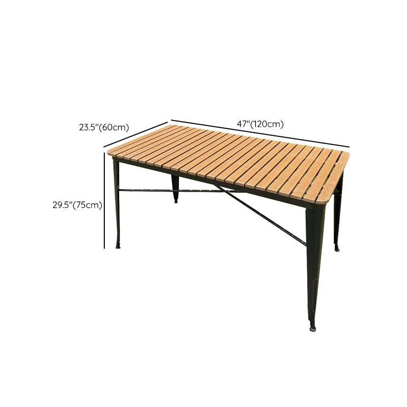 Modern Geometric Courtyard Table Artificial Wood Outdoor Table