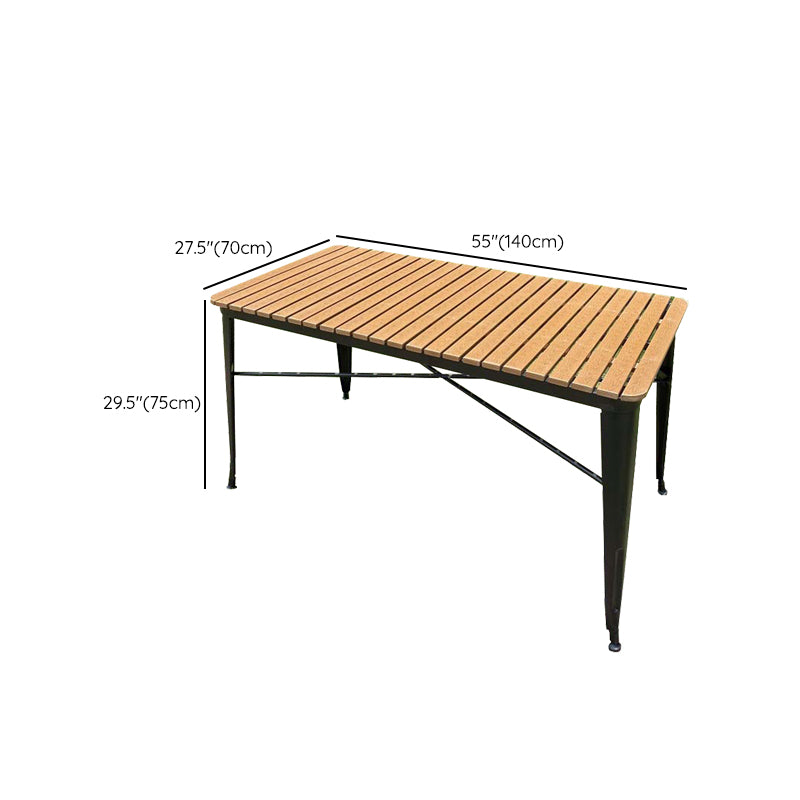 Modern Geometric Courtyard Table Artificial Wood Outdoor Table