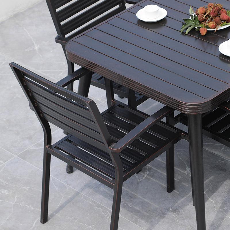 Modern Aluminium Waterproof Courtyard Table Geometric Outdoor Table