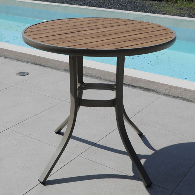 Modern Geometric Waterproof Courtyard Table Plastic Wood Outdoor Table