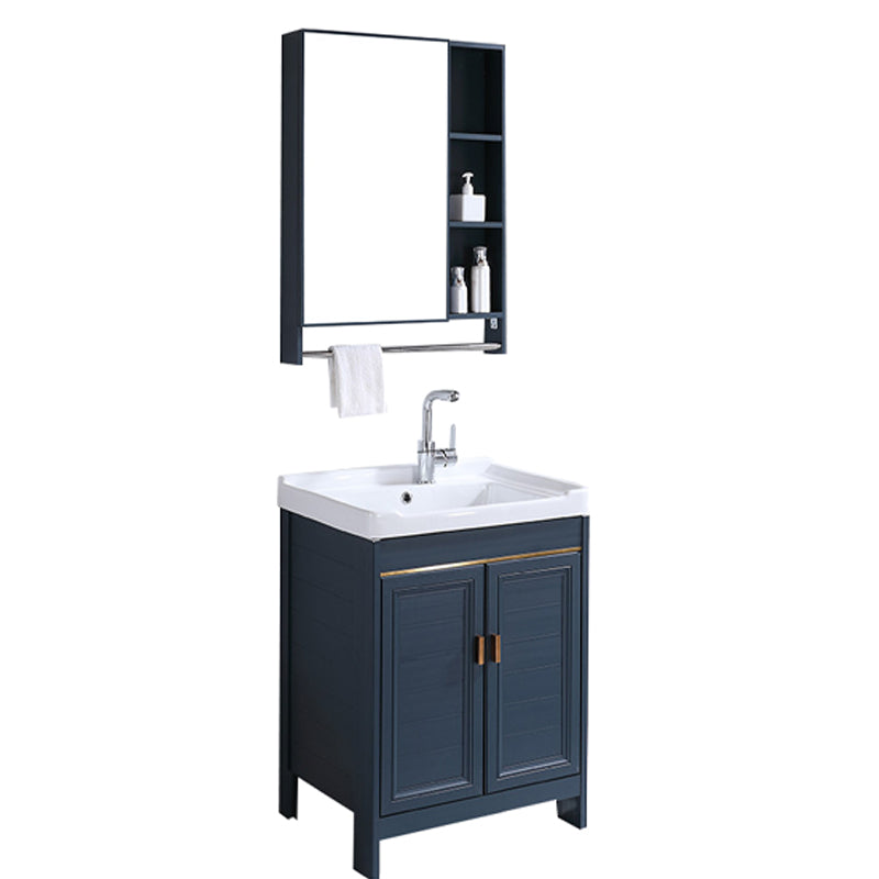 Modern Bathroom Vanity Set Single Freestanding 2 Doors Rectangular Sink Vanity