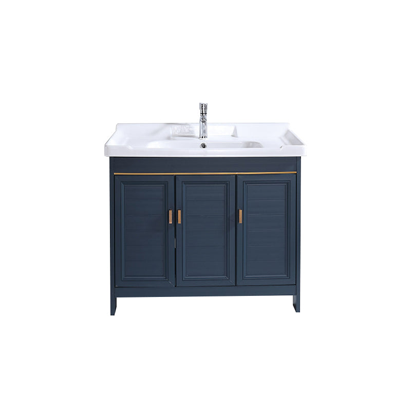 Modern Bathroom Vanity Set Single Freestanding 2 Doors Rectangular Sink Vanity