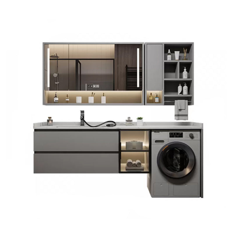 Modern Bathroom Sink Vanity Wooden Mirror Vanity Cabinet with Storage Shelving