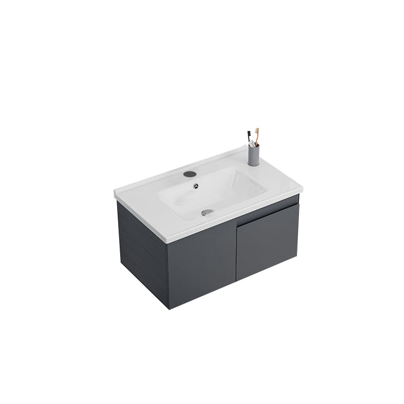 Wall Mounted Bathroom Vanity Modern Metal Vanity Set with Sink Included