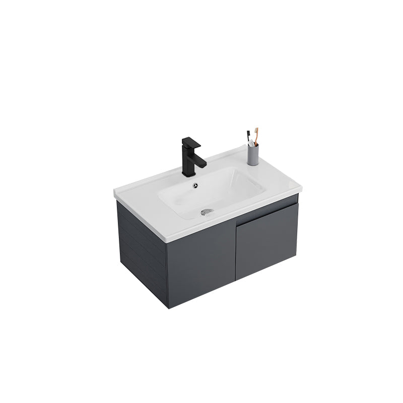 Wall Mounted Bathroom Vanity Modern Metal Vanity Set with Sink Included