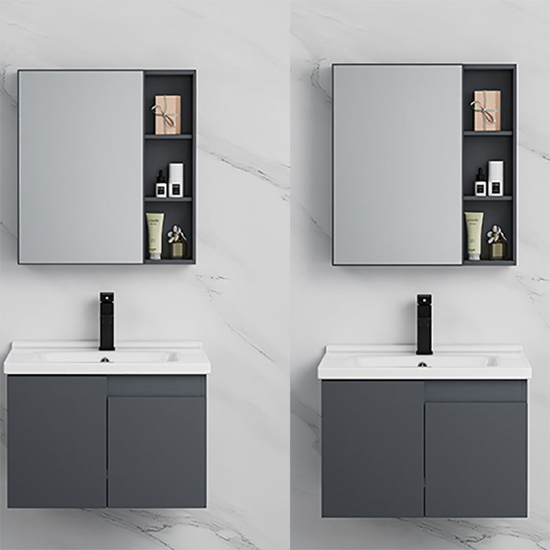 Wall Mounted Bathroom Vanity Modern Metal Vanity Set with Sink Included