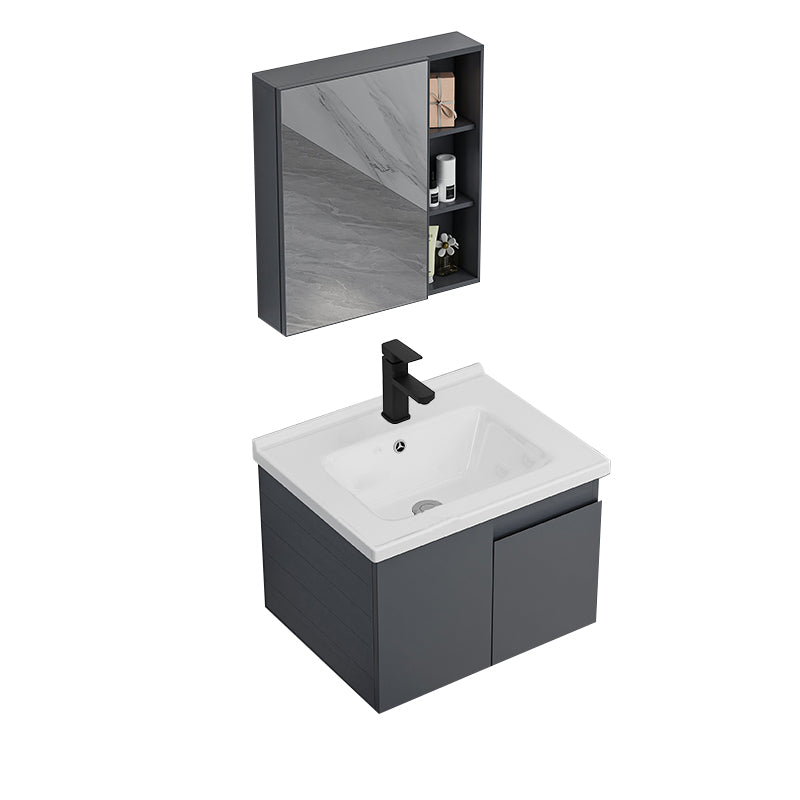 Wall Mounted Bathroom Vanity Modern Metal Vanity Set with Sink Included