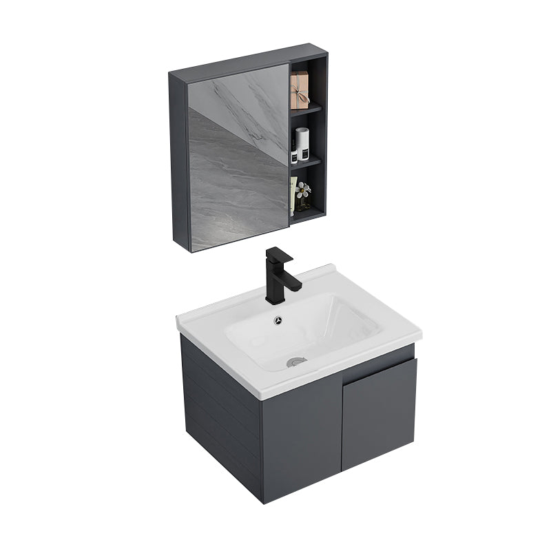 Wall Mounted Bathroom Vanity Modern Metal Vanity Set with Sink Included