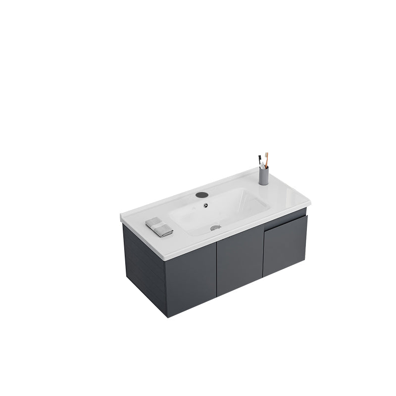 Wall Mounted Bathroom Vanity Modern Metal Vanity Set with Sink Included