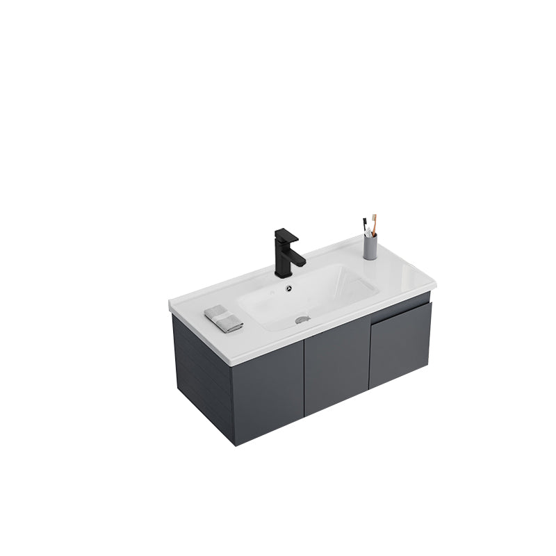 Wall Mounted Bathroom Vanity Modern Metal Vanity Set with Sink Included