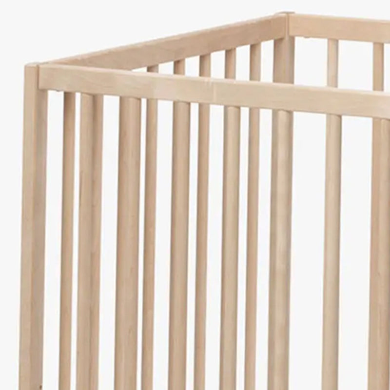 Traditional Nursery Crib with Adjustable Height in Natural Wood