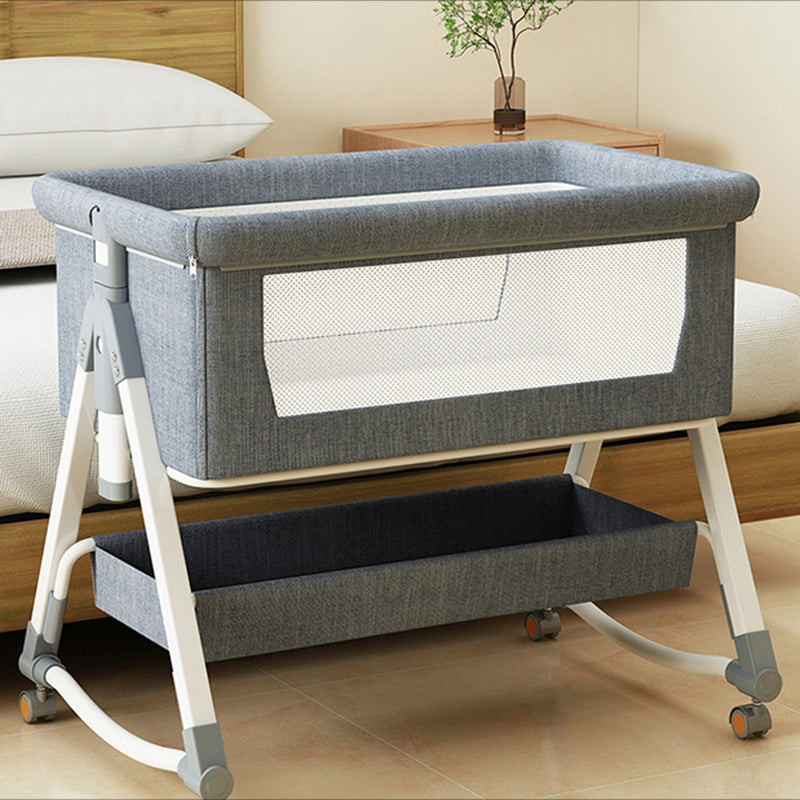 Industrial Nursery Crib in Metal with Guardrail Folding Crib