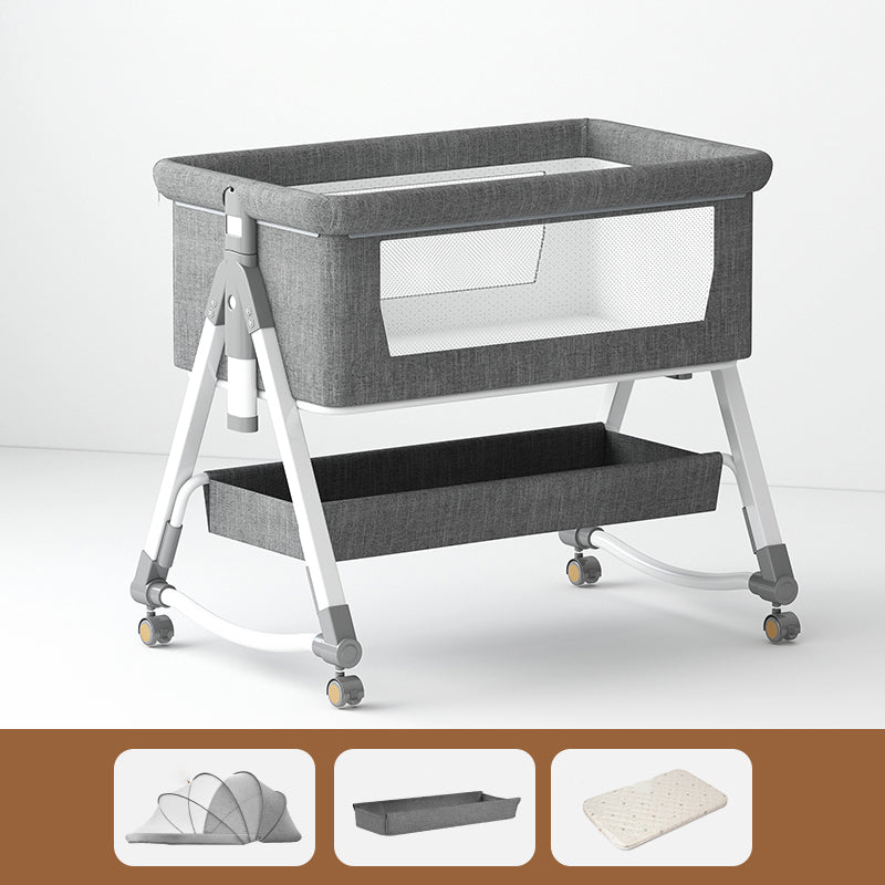 Industrial Nursery Crib in Metal with Guardrail Folding Crib