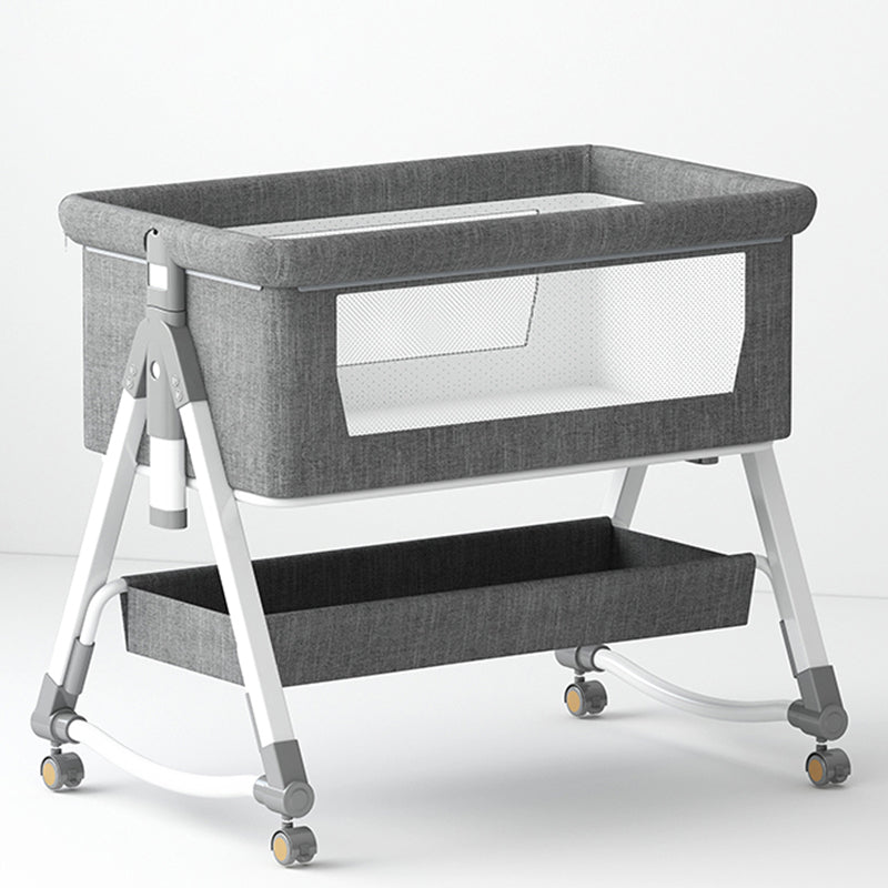 Industrial Nursery Crib in Metal with Guardrail Folding Crib