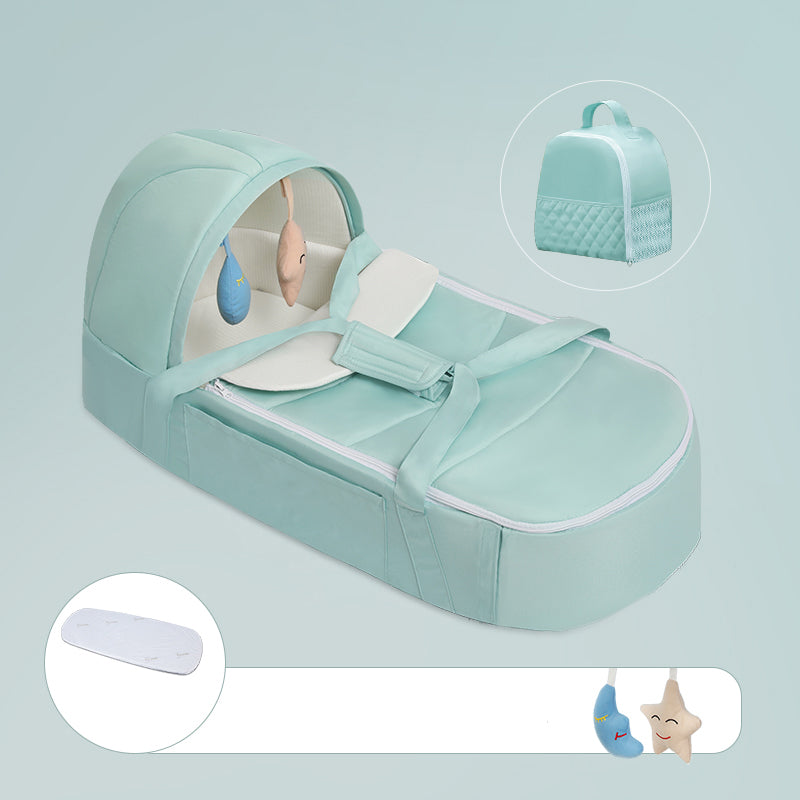 Portable Fabric Moses Basket Oval Cradle with Mattress for Newborn