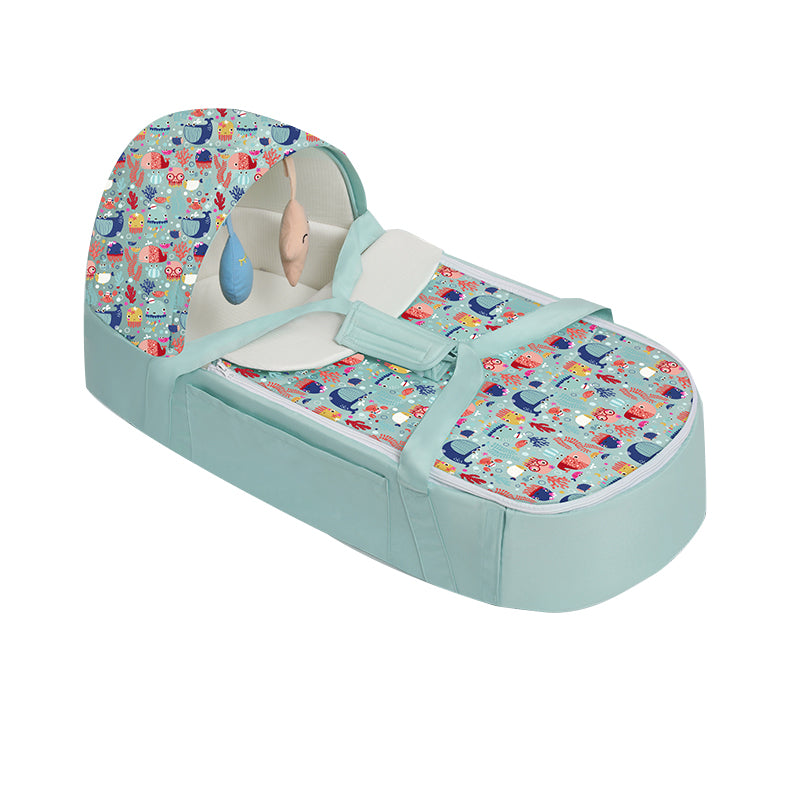 Portable Fabric Moses Basket Oval Cradle with Mattress for Newborn