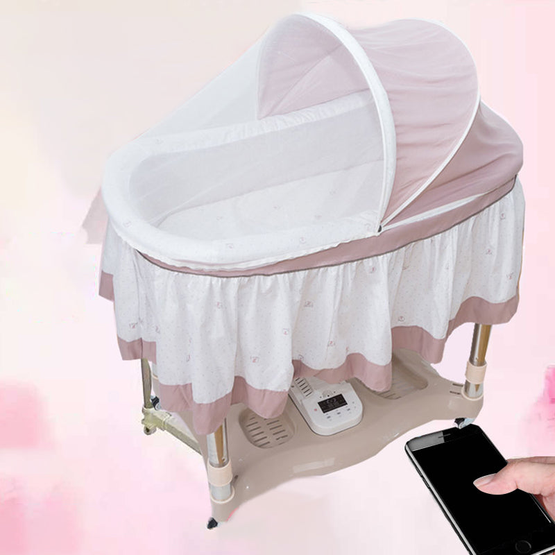 Electric Crib Cradle Rocking Oval Crib Cradle for Newborn and Baby