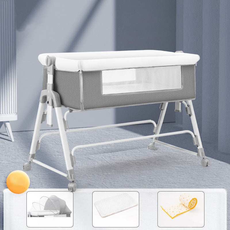 Portable Rectangle Crib Cradle Adjustable Heights and Angle Bed Side Sleeper