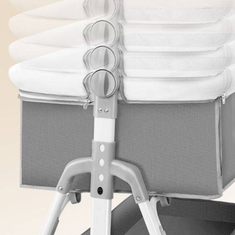 Portable Rectangle Crib Cradle Adjustable Heights and Angle Bed Side Sleeper