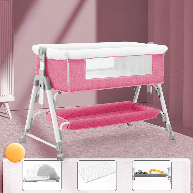 Portable Rectangle Crib Cradle Adjustable Heights and Angle Bed Side Sleeper