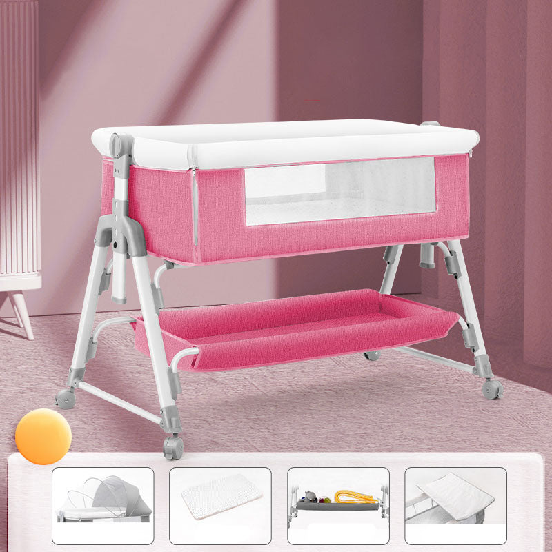 Portable Rectangle Crib Cradle Adjustable Heights and Angle Bed Side Sleeper