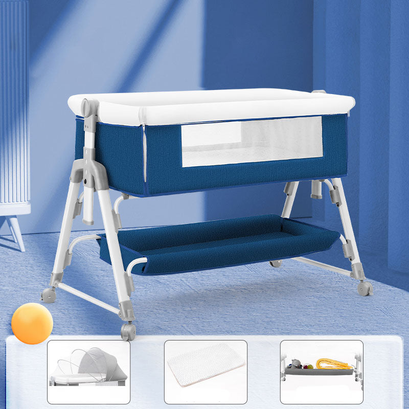 Portable Rectangle Crib Cradle Adjustable Heights and Angle Bed Side Sleeper