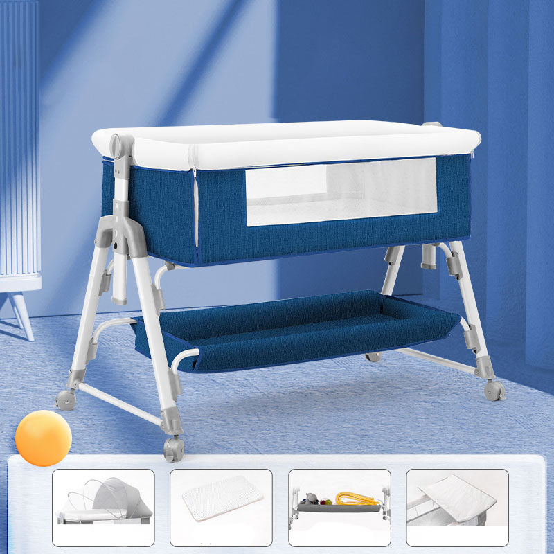 Portable Rectangle Crib Cradle Adjustable Heights and Angle Bed Side Sleeper