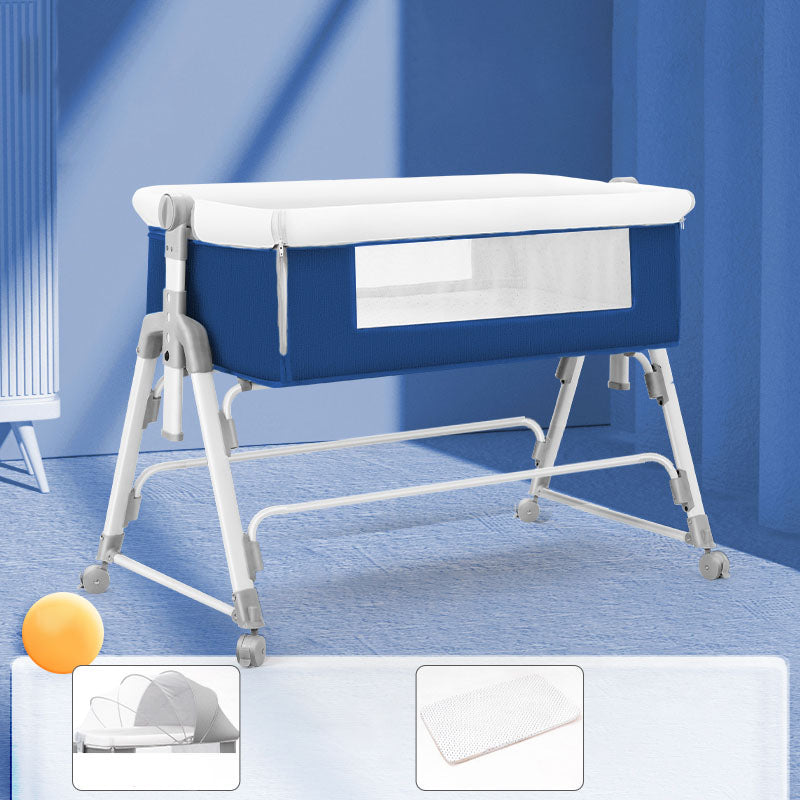 Modern Convertible Crib Cradle Height Adjustable Bedside Bassinet with Storage Shelf