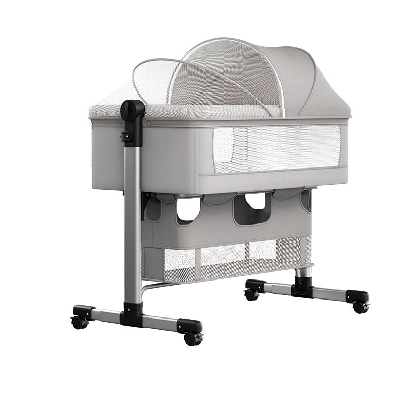 Modern Rocking Crib Cradle Height Adjustable Bassinet with Bedding