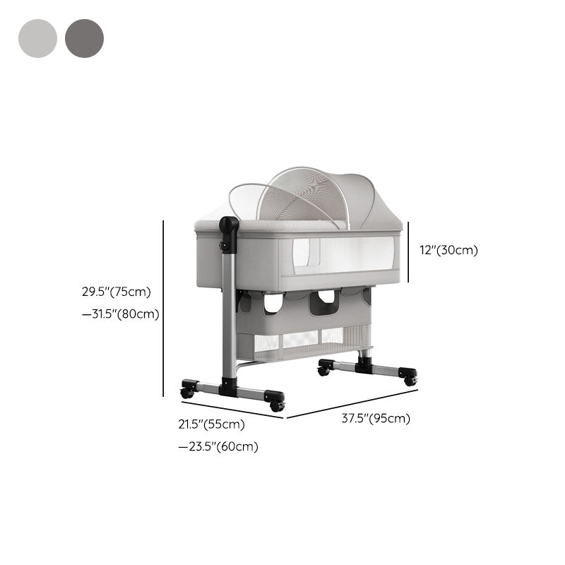 Modern Rocking Crib Cradle Height Adjustable Bassinet with Bedding