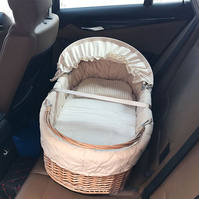 Portable Wicker Moses Basket Natural Oval Moses Basket for Baby