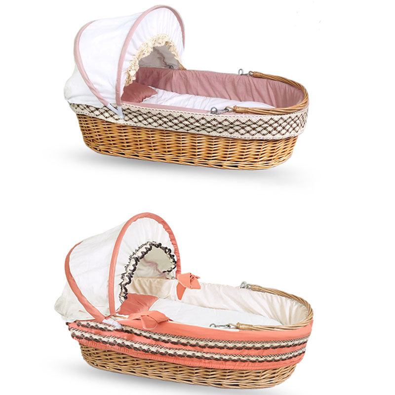 Portable Wicker Moses Basket Natural Oval Moses Basket for Baby