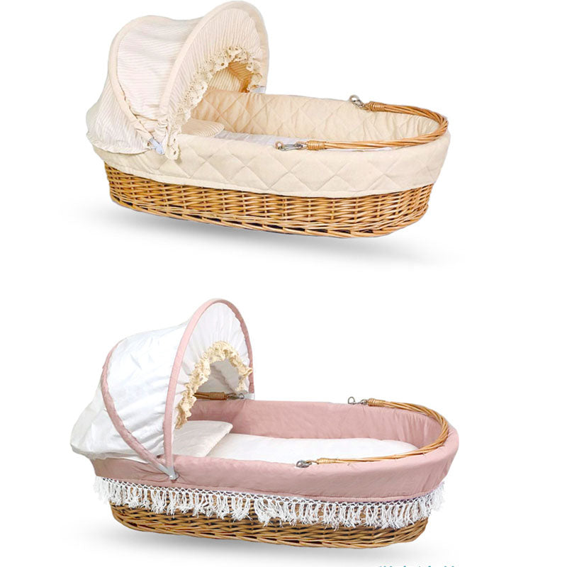 Portable Wicker Moses Basket Natural Oval Moses Basket for Baby