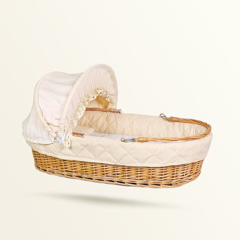 Portable Wicker Moses Basket Natural Oval Moses Basket for Baby