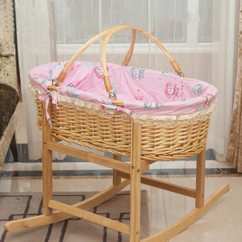 Traditional Natural Bassinet Oval Wicker Moses Basket for Newborn